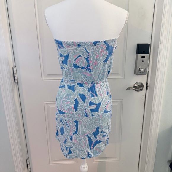 Lilly Pulitzer Windsor Strapless Dress XS | Bay Blue Into the Deep - Picture 2 of 6